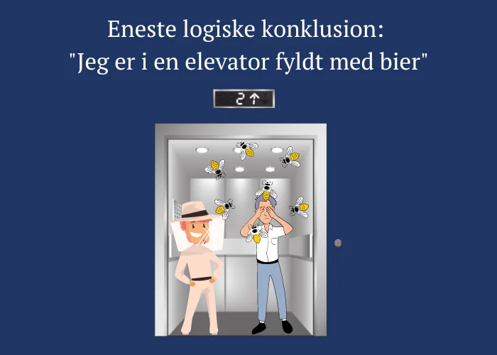 Du er fanget i en elevator fyldt med bier der stikker dig.