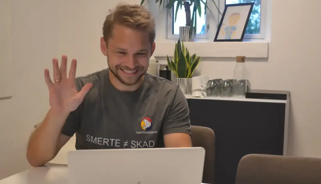 Mikkel Vind under en online samtale